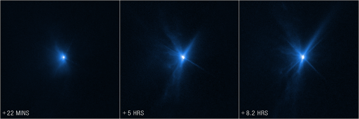 L’impact de la sonde spatiale DART avec un astéroïde et ce qui s’ensuivit en images